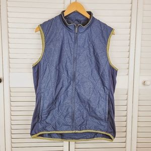 Jaji Blue Yellow Zip Up Vest Size M